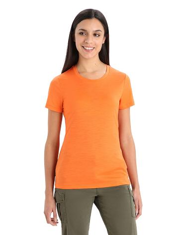 Dámské Tričko Icebreaker Merino Tech Lite II Krátké Sleeve Oranžové | CZ 1372CTVE